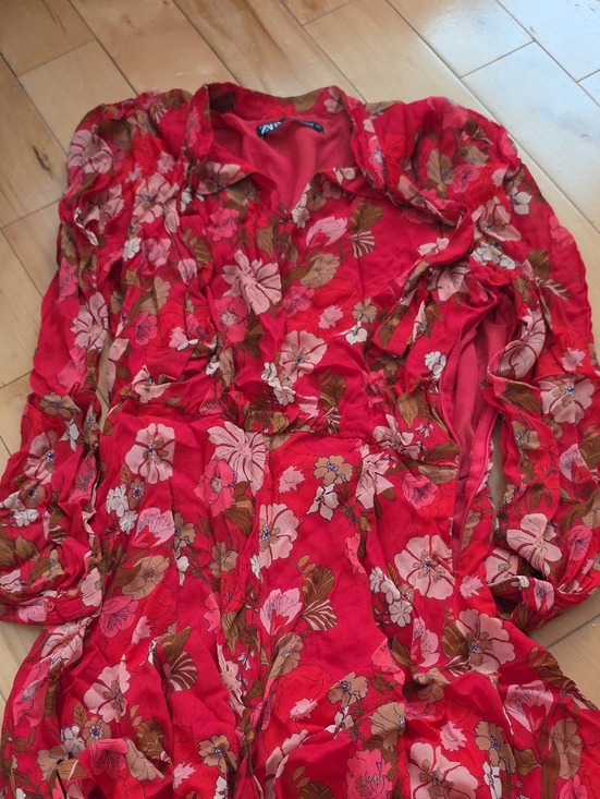 Zara Dresses & Skirts - Zara Red Floral Mini Dress